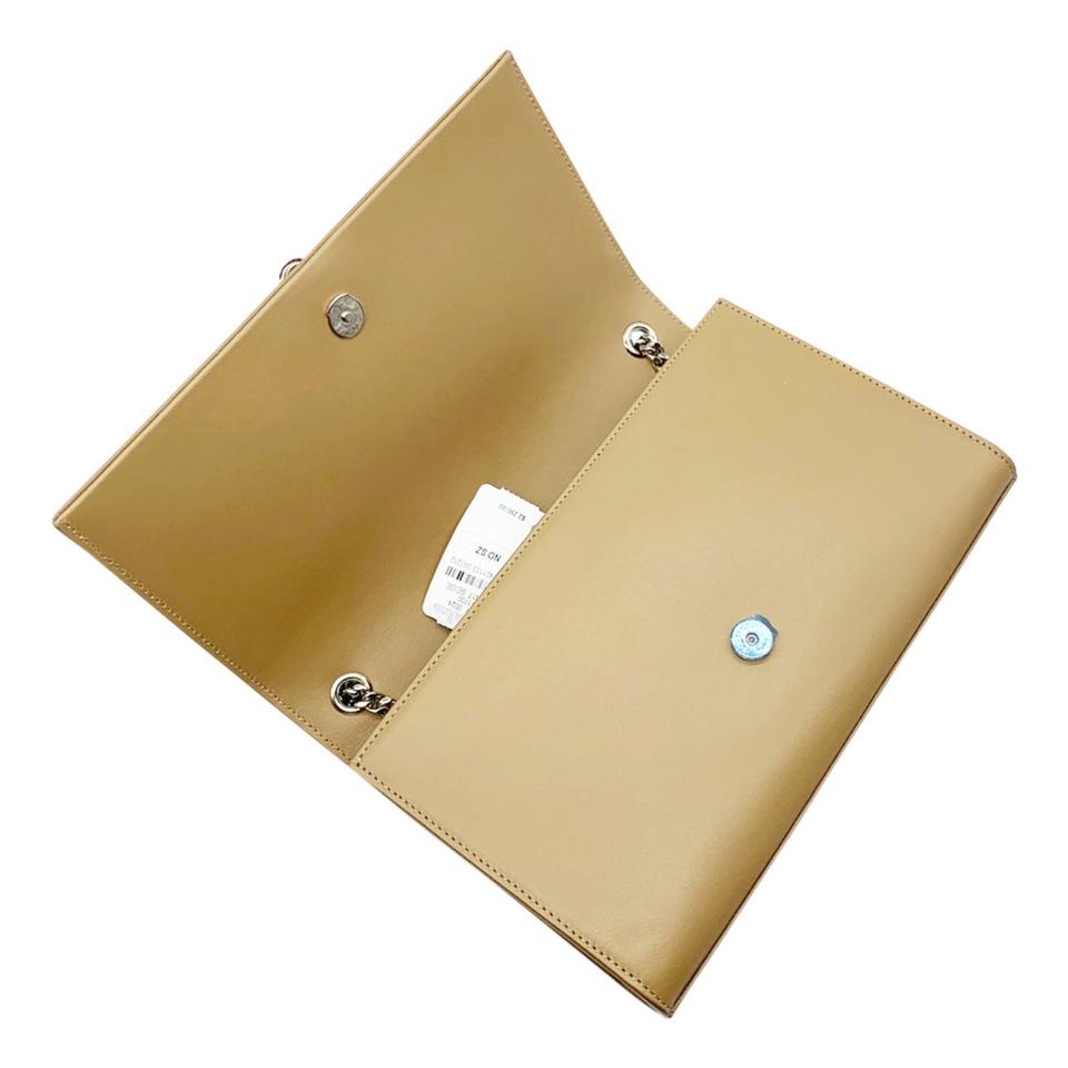 Saint Laurent Monogram Kate Medium Tassel Taupe Fonce Beige Leather Cross Body Bag