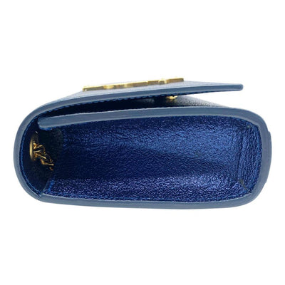 Saint Laurent Monogram Kate Metallic Textured Calfskin Small Classic Blue Leather Shoulder Bag