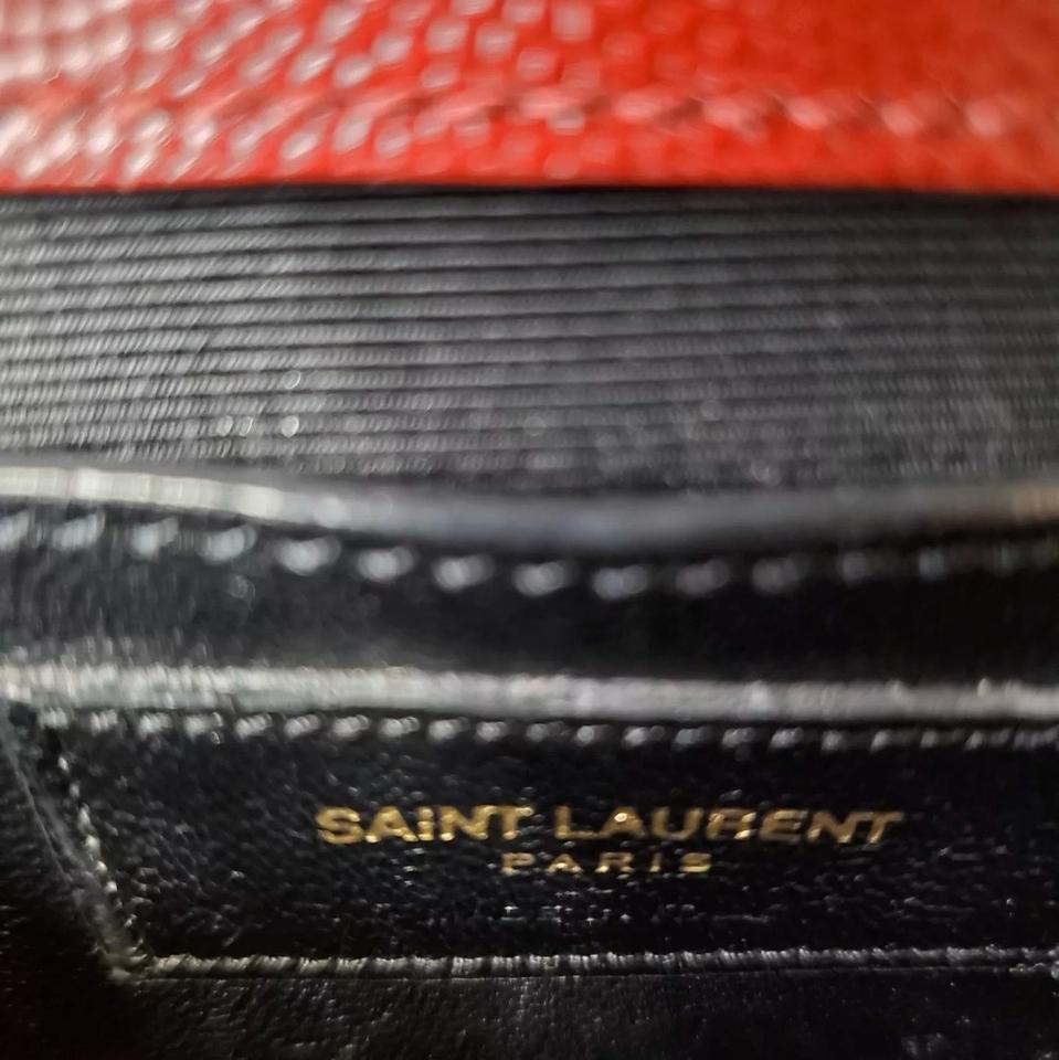 Saint Laurent Monogram Kate Small Burgundy Red Leather Cross Body Bag