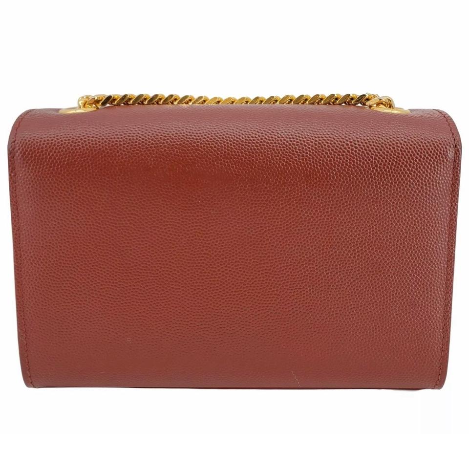 Saint Laurent Monogram Kate Small Burgundy Red Leather Cross Body Bag