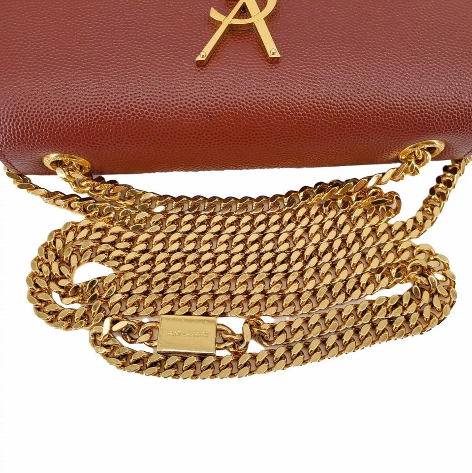 Saint Laurent Monogram Kate Small Burgundy Red Leather Cross Body Bag