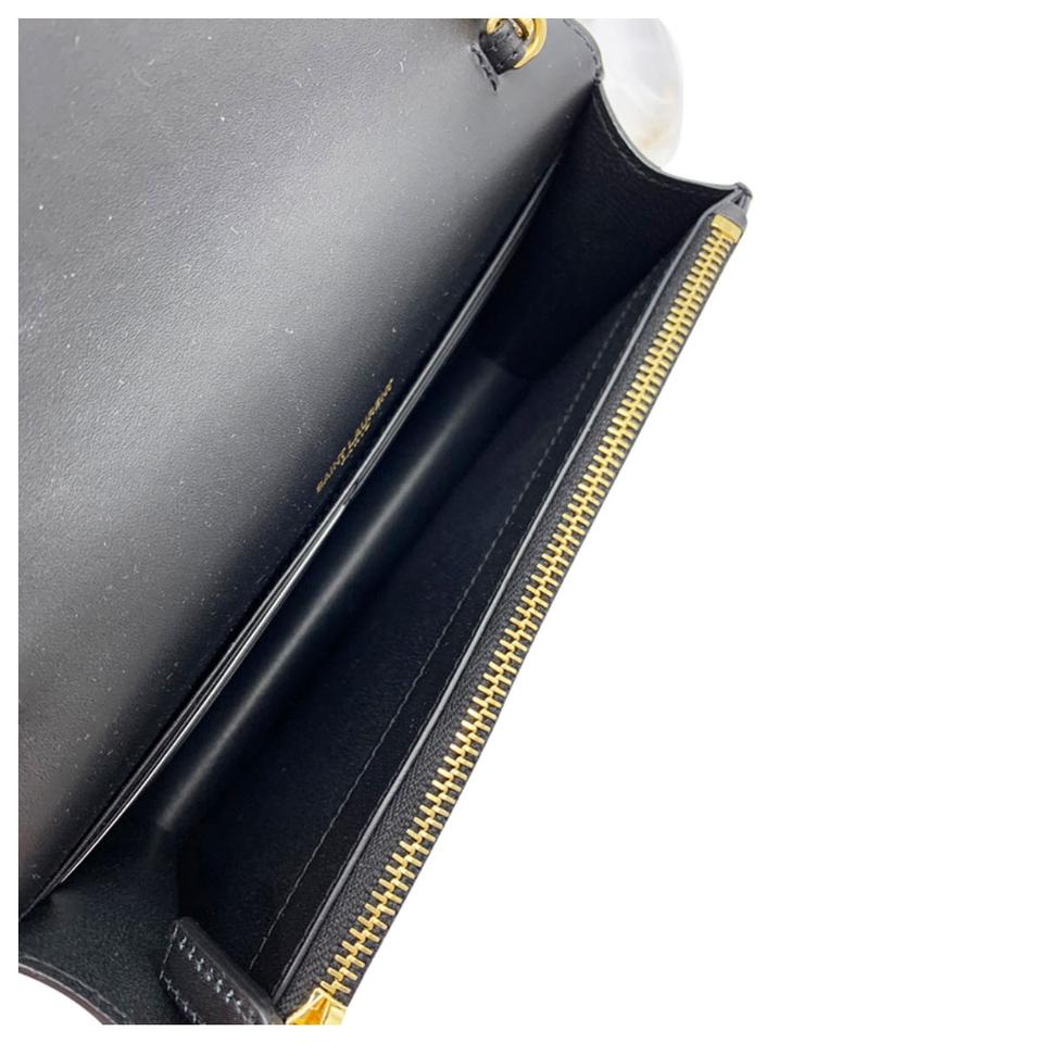 Saint Laurent Monogram Kate Tassel Monogram Black Leather Shoulder Bag