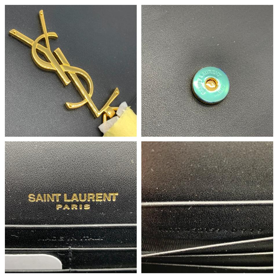 Saint Laurent Monogram Kate Tassel Monogram Black Leather Shoulder Bag