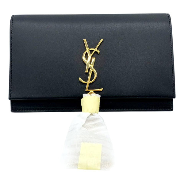 Saint Laurent Monogram Kate Tassel Monogram Black Leather Shoulder Bag ...
