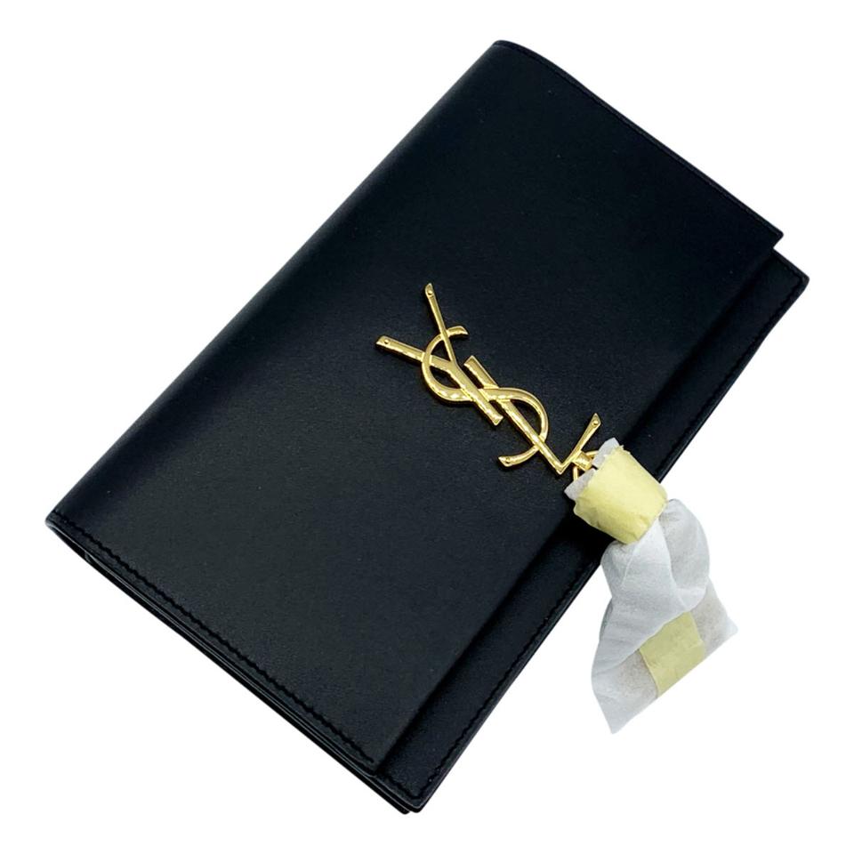 Saint Laurent Monogram Kate Tassel Monogram Black Leather Shoulder Bag