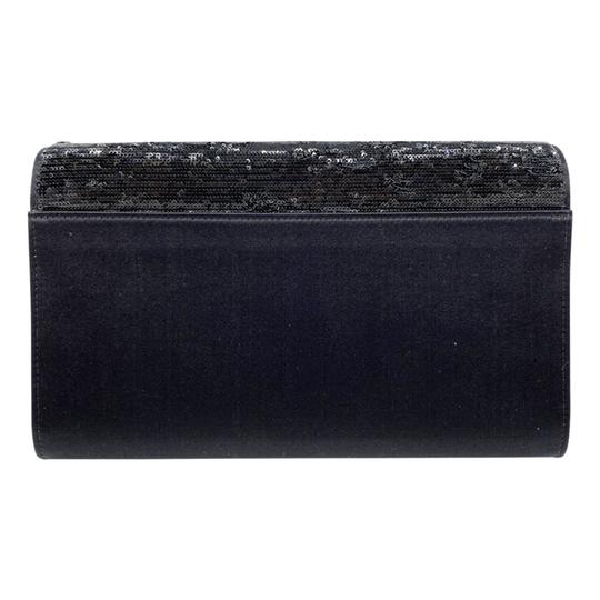 Saint Laurent Monogram Kate Chain Wallet Sequin Flip Monogram Black Satin Cross Body Bag