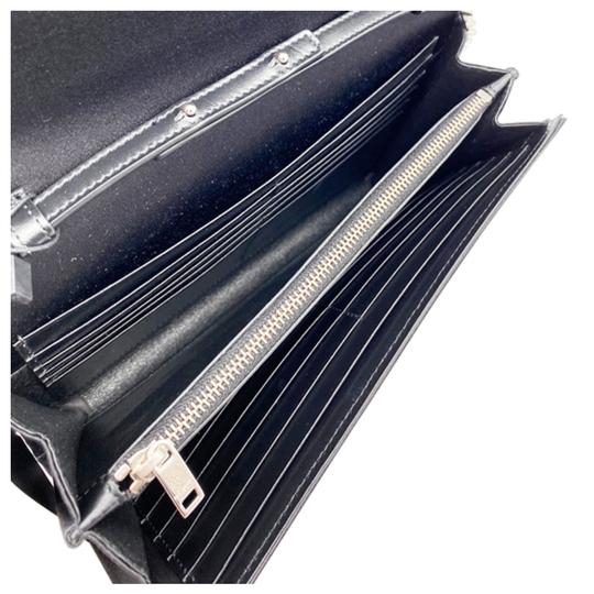 Saint Laurent Monogram Kate Chain Wallet Sequin Flip Monogram Black Satin Cross Body Bag