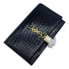 Saint Laurent Monogram Kate Wallet on Chain Crocodile Embossed Tassel Black Patent Leather Cross Body Bag