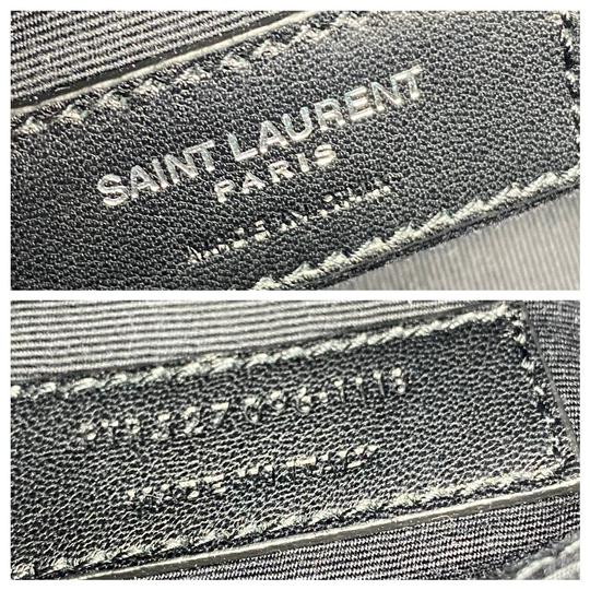 Saint Laurent Camera Belt Lou Ysl Embossed Monogram Grey Leather Cross Body Bag