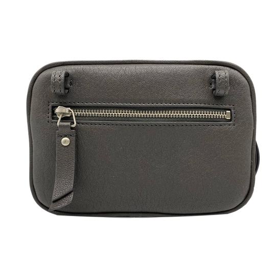 Saint Laurent Camera Belt Lou Ysl Embossed Monogram Grey Leather Cross Body Bag