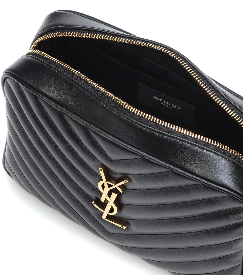 Saint Laurent Monogram Lou Camera Calfskin Matelasse Black Leather Shoulder Bag