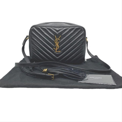 Saint Laurent Monogram Lou Camera Calfskin Matelasse Black Leather Shoulder Bag