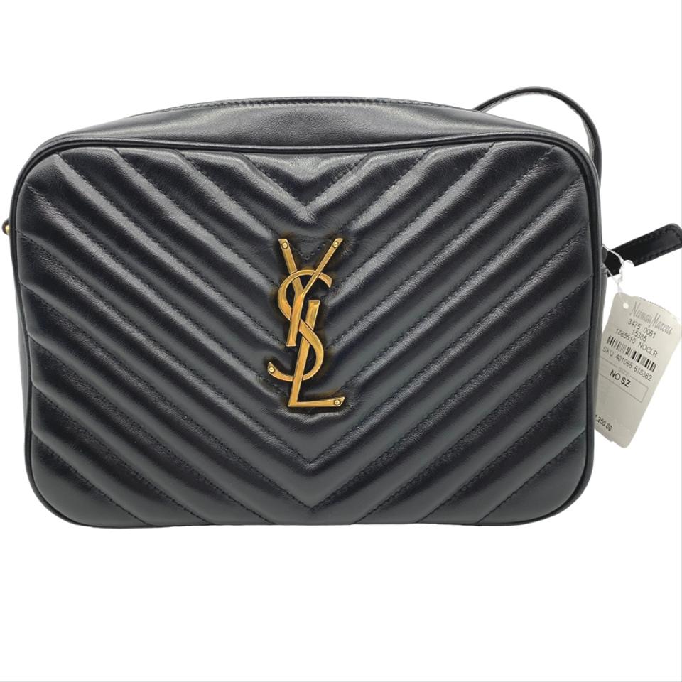 Saint Laurent Monogram Lou Camera Calfskin Matelasse Black Leather Shoulder Bag