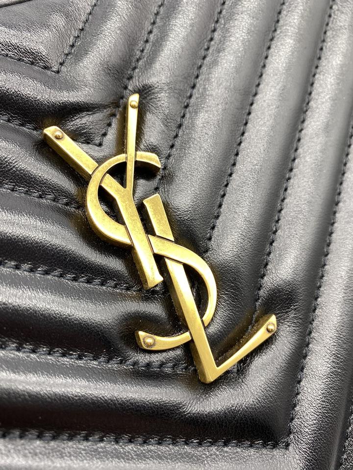 Saint Laurent Monogram Lou Camera Calfskin Matelasse Black Leather Shoulder Bag