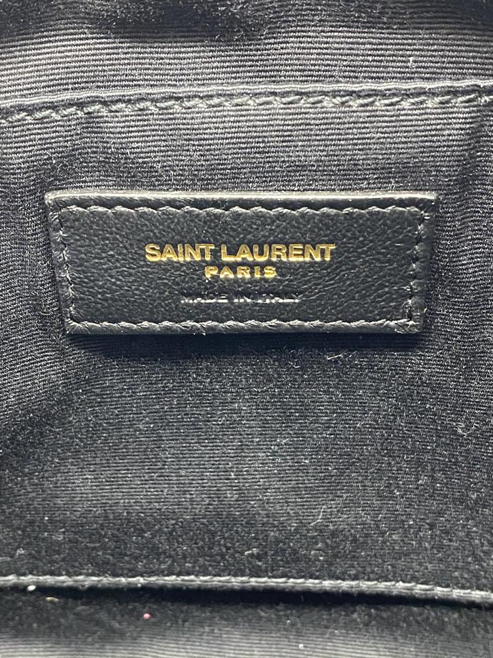 Saint Laurent Monogram Lou Camera Calfskin Matelasse Black Leather Shoulder Bag