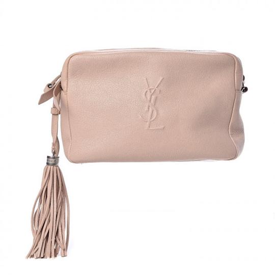 Saint Laurent Monogram Lou Camera Tassels Marble Pink Leather Cross Body Bag