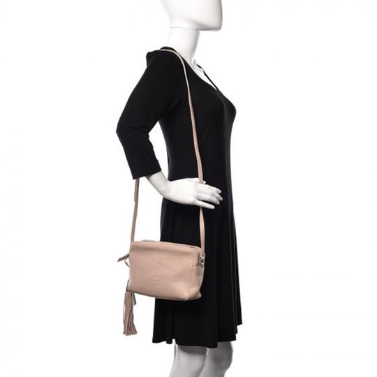 Saint Laurent Monogram Lou Camera Tassels Marble Pink Leather Cross Body Bag