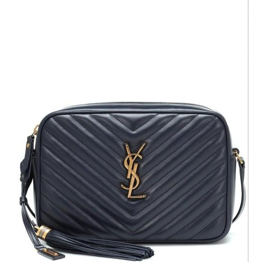 Saint Laurent Monogram Lou Women's Camera Blue Leather Cross Body Bag