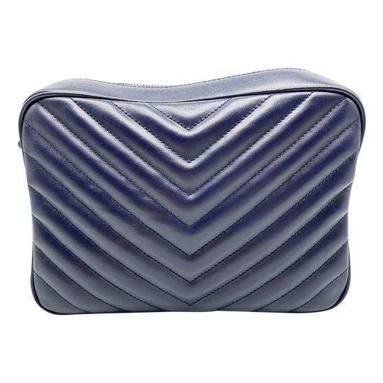 Saint Laurent Monogram Lou Women's Camera Blue Leather Cross Body Bag