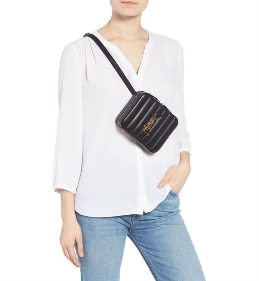 Saint Laurent Monogram Loulou Belt Vicky Lou Quilted Black Leather Messenger Bag