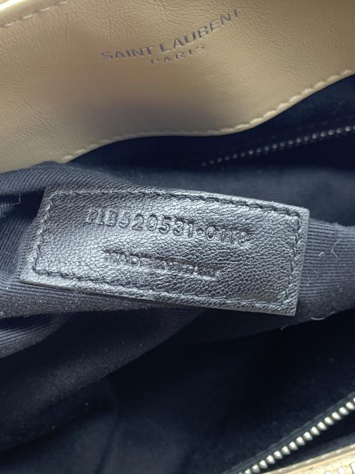 Saint Laurent Monogram Loulou Calfskin Matelasse Large Monogram Shopper Nude Powder Beige Leather Tote