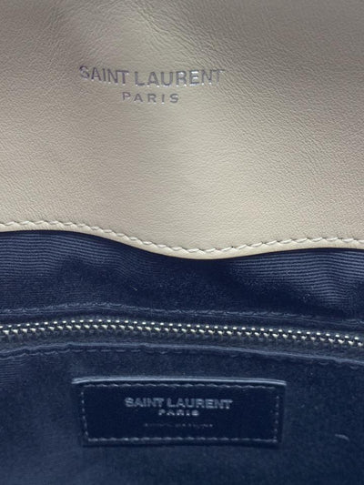 Saint Laurent Monogram Loulou Calfskin Matelasse Large Monogram Shopper Nude Powder Beige Leather Tote