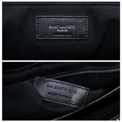 Saint Laurent Monogram Loulou Calfskin Y Quilted Monogram Large Shopper Black Leather Tote