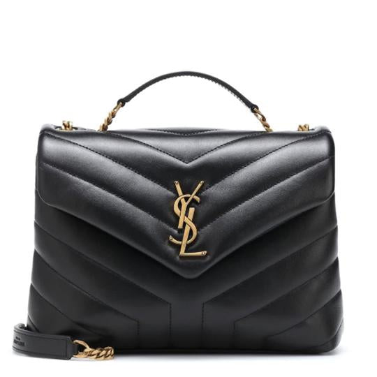 Saint Laurent Monogram Loulou Calfskin Y Quilted Monogram Small Chain Satchel Black Leather Shoulder Bag