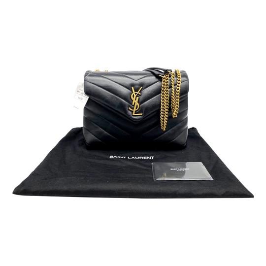 Saint Laurent Monogram Loulou Calfskin Y Quilted Monogram Small Chain Satchel Black Leather Shoulder Bag