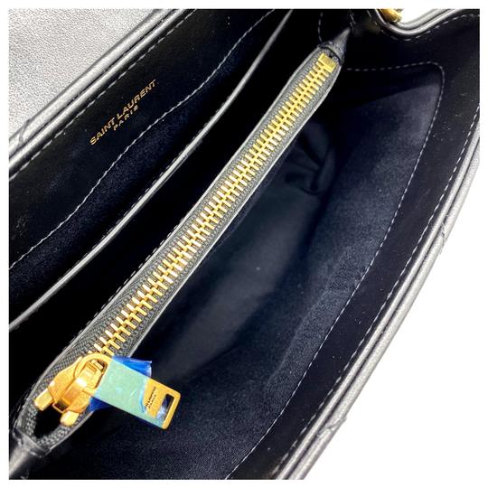 Saint Laurent Monogram Loulou Calfskin Y Quilted Monogram Small Chain Satchel Black Leather Shoulder Bag