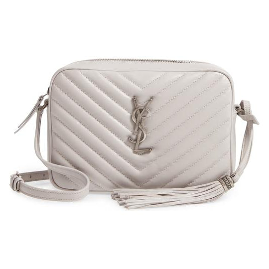 Saint Laurent Monogram Loulou Camera Granite Grey Leather Shoulder Bag