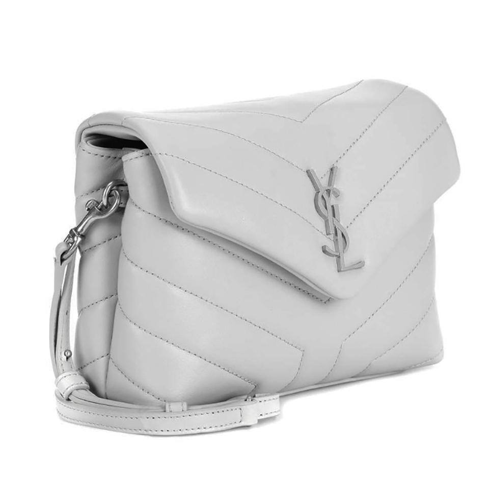 Saint Laurent Monogram Loulou Lou White Leather Cross Body Bag