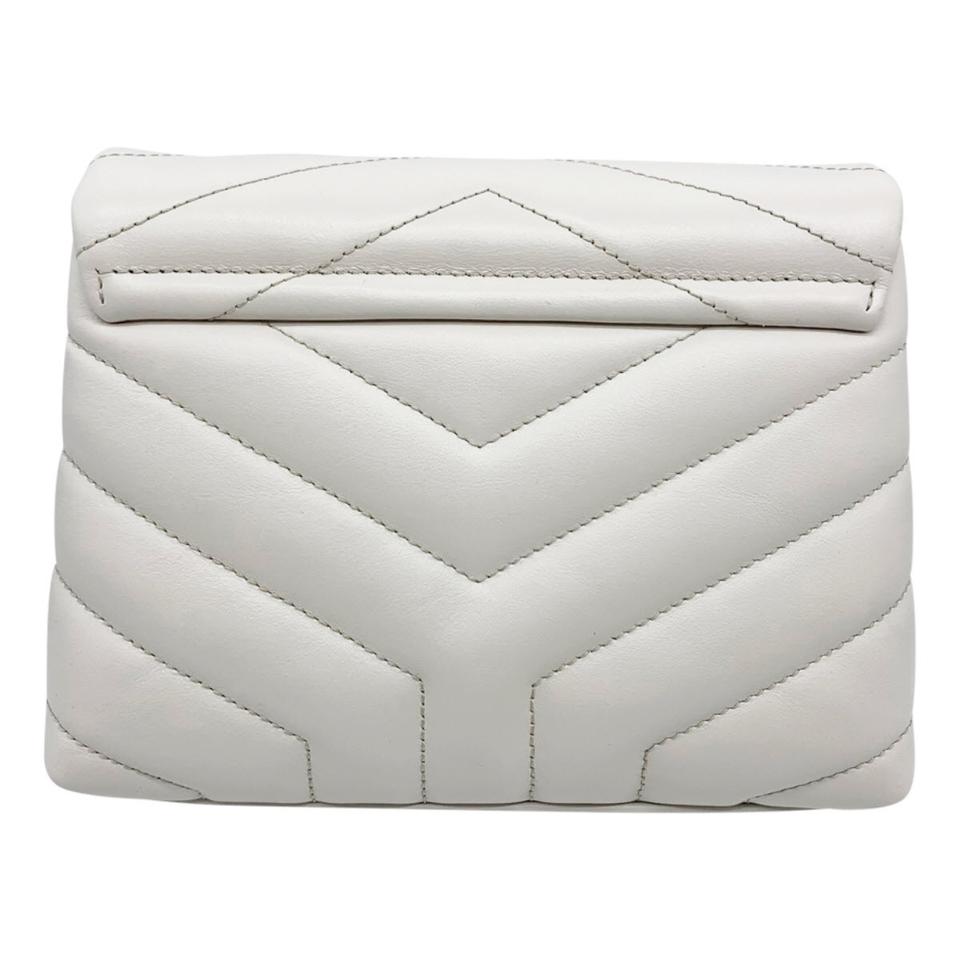 Saint Laurent Monogram Loulou Lou White Leather Cross Body Bag