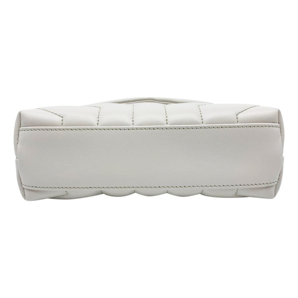 Saint Laurent Monogram Loulou Lou White Leather Cross Body Bag
