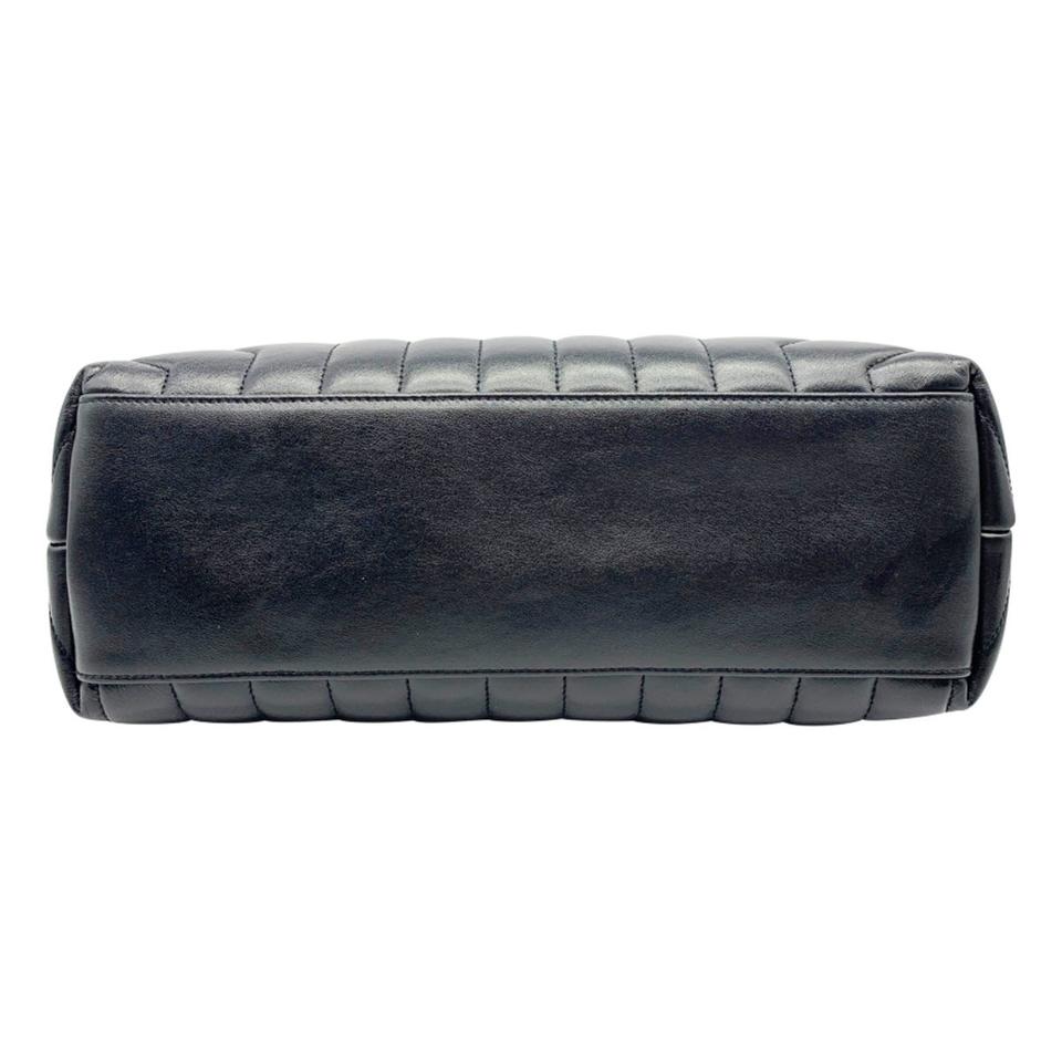 Saint Laurent Monogram Loulou Matelasse Medium Monogram Chain Satchel Black Calfskin Leather Shoulder Bag