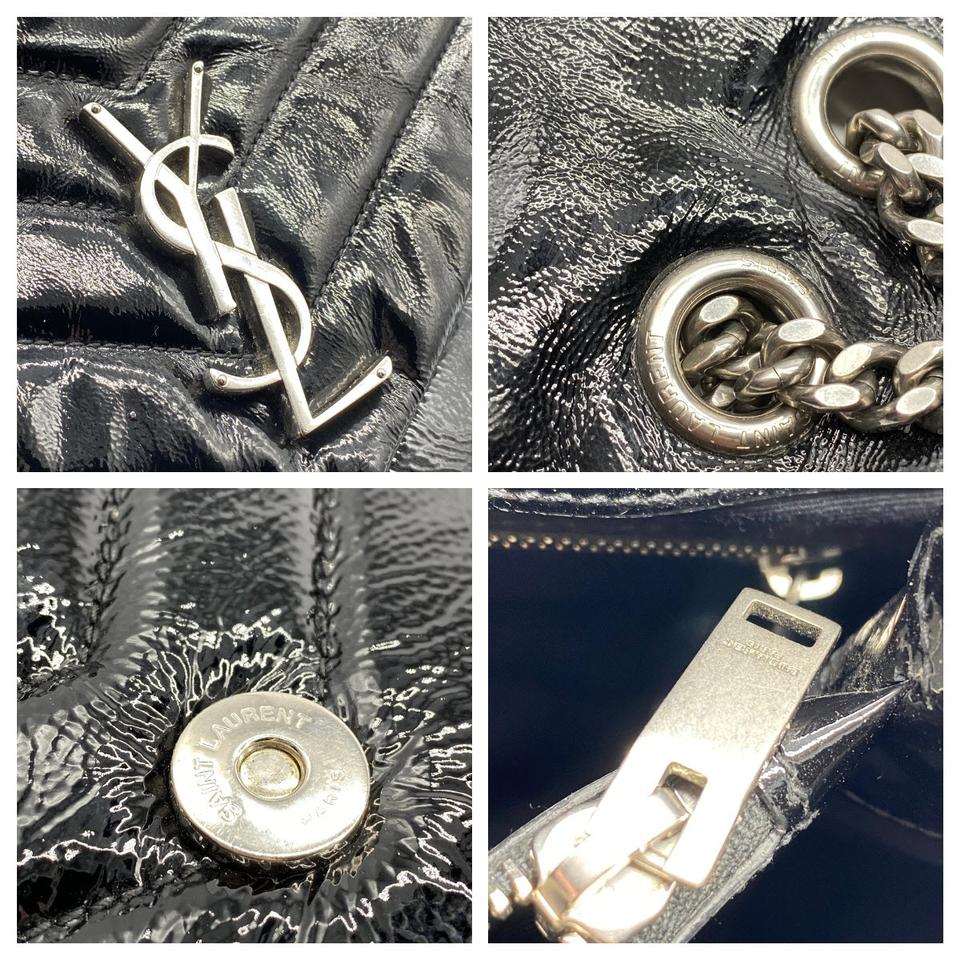 Saint Laurent Monogram Loulou Medium Black Patent Leather Shoulder Bag