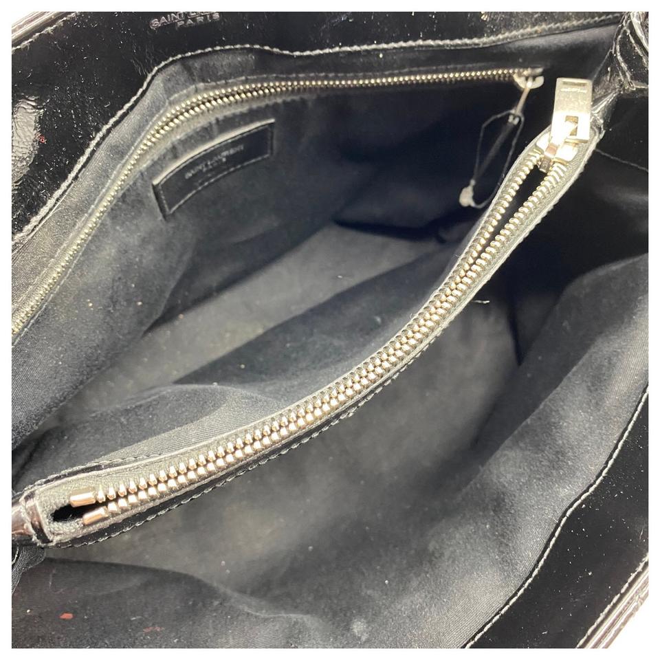 Saint Laurent Monogram Loulou Medium Black Patent Leather Shoulder Bag