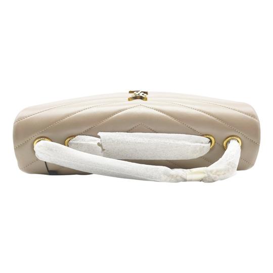 Saint Laurent Monogram Loulou Medium Monogram Dusty Grey Beige Leather Shoulder Bag