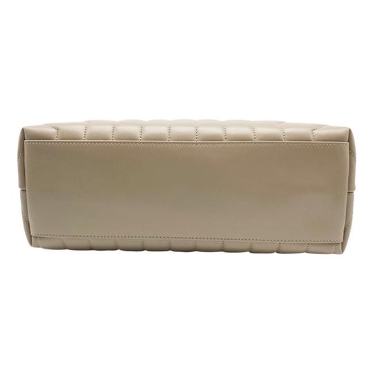 Saint Laurent Monogram Loulou Medium Monogram Dusty Grey Beige Leather Shoulder Bag