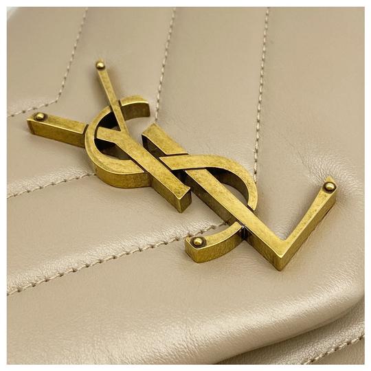 Saint Laurent Monogram Loulou Medium Monogram Dusty Grey Beige Leather Shoulder Bag