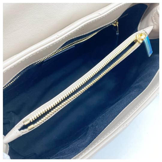 Saint Laurent Monogram Loulou Medium Monogram Dusty Grey Beige Leather Shoulder Bag