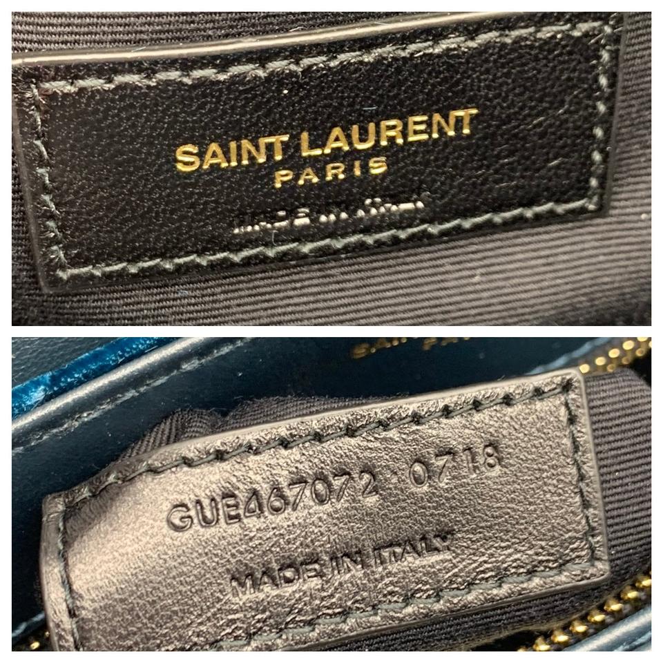 Saint Laurent Monogram Loulou New Toy Matelassé  Blue Velvet Cross Body Bag