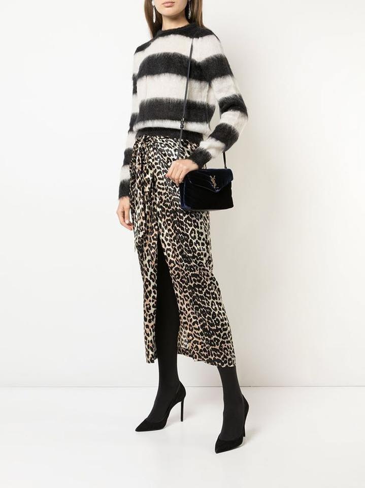 Saint Laurent Monogram Loulou New Toy Matelassé  Blue Velvet Cross Body Bag