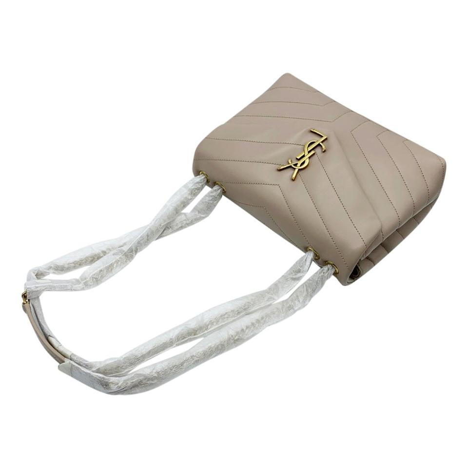 Saint Laurent Monogram Loulou Small Light Natural Beige Leather Shoulder Bag
