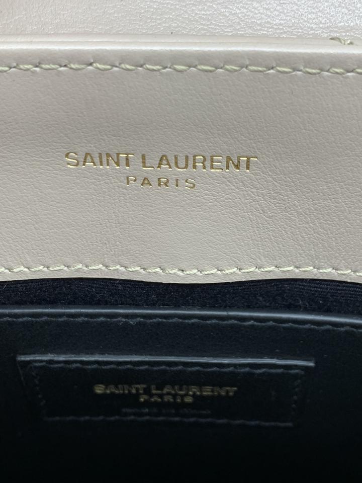 Saint Laurent Monogram Loulou Small Light Natural Beige Leather Shoulder Bag