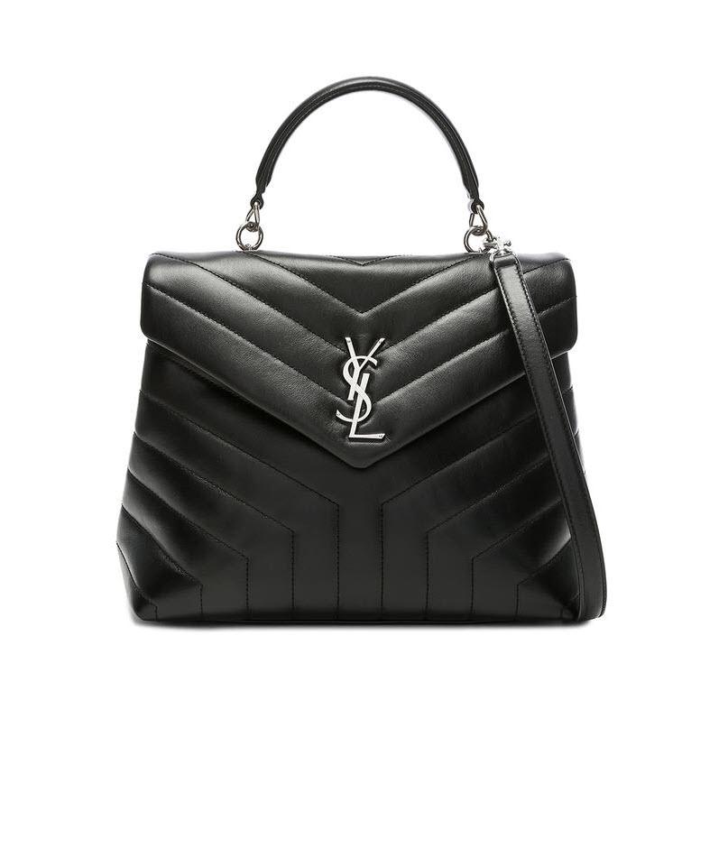 Saint Laurent Monogram Loulou Top Handle Black Leather Shoulder Bag
