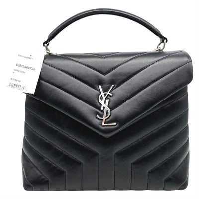 Saint Laurent Monogram Loulou Top Handle Black Leather Shoulder Bag