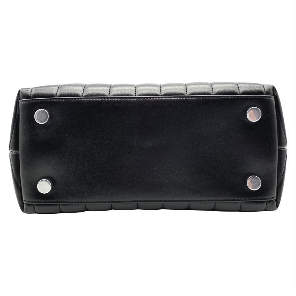 Saint Laurent Monogram Loulou Top Handle Black Leather Shoulder Bag