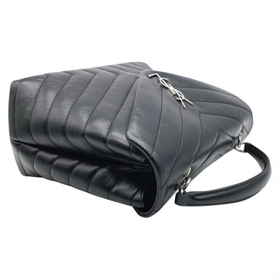 Saint Laurent Monogram Loulou Top Handle Black Leather Shoulder Bag