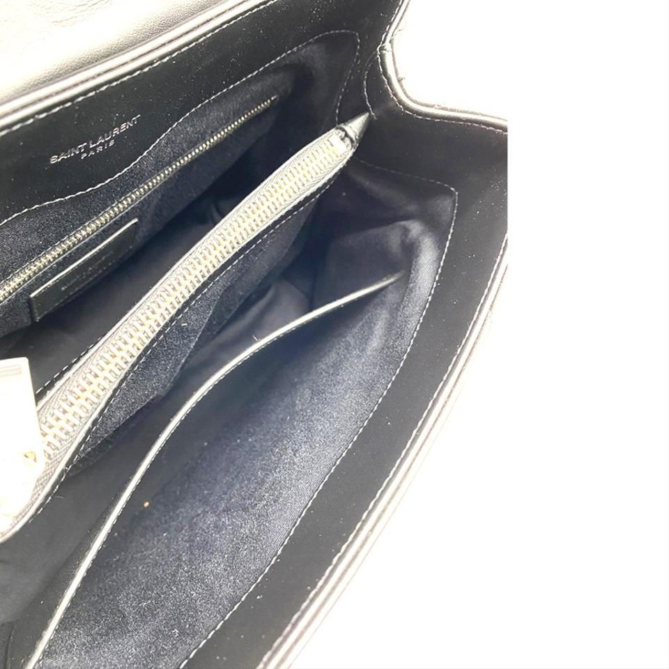 Saint Laurent Monogram Loulou Top Handle Black Leather Shoulder Bag